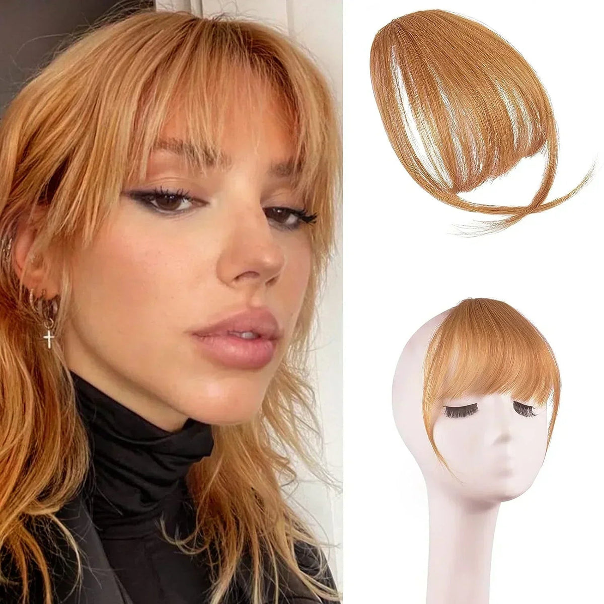 🎀Hot Sale 50% OFF🎀Clip In Bangs 100% Human Hair Extensions Air Bangs