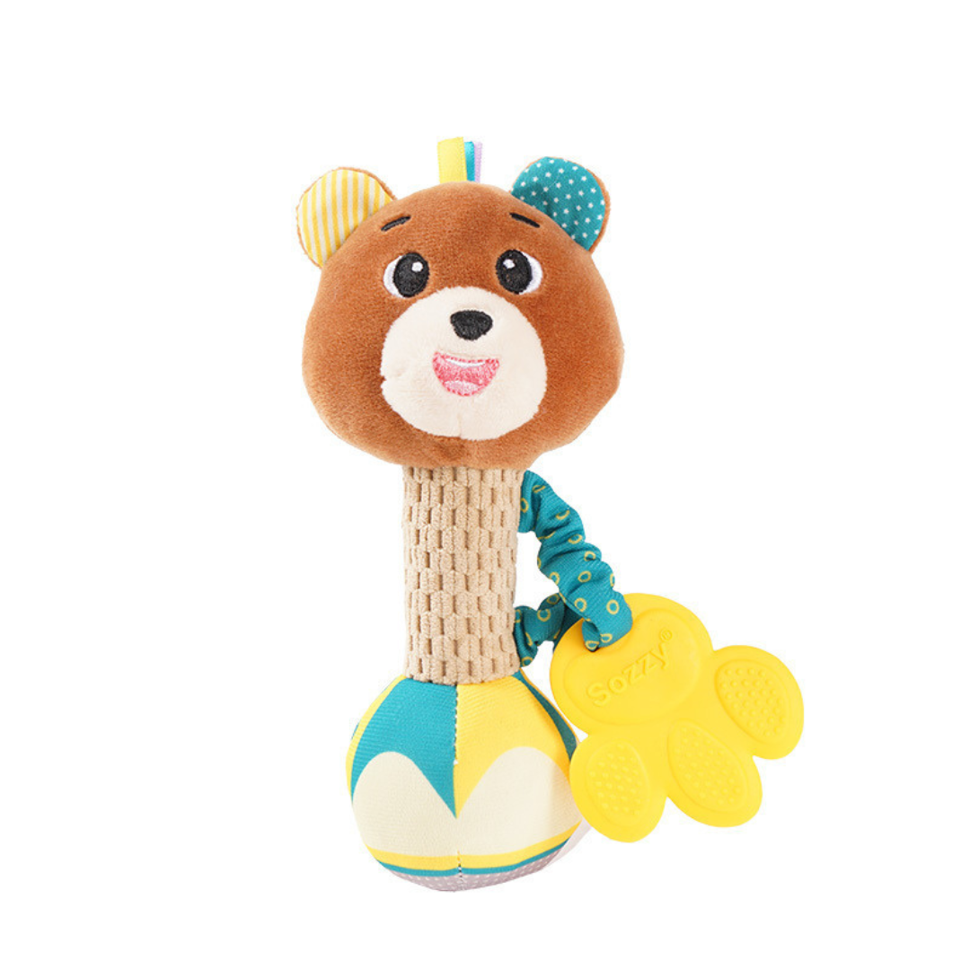 Soothing silicone plush toy for teething babies