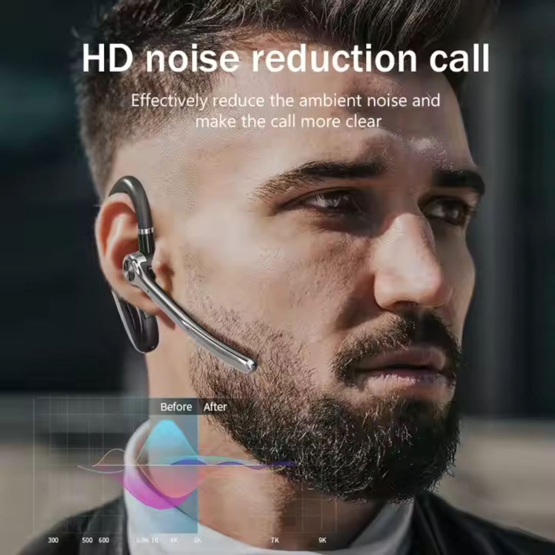 LED Bluetooth Business Earpiece – Wireless Hands-Free Headset with HiFi Stereo & Noise Reduction