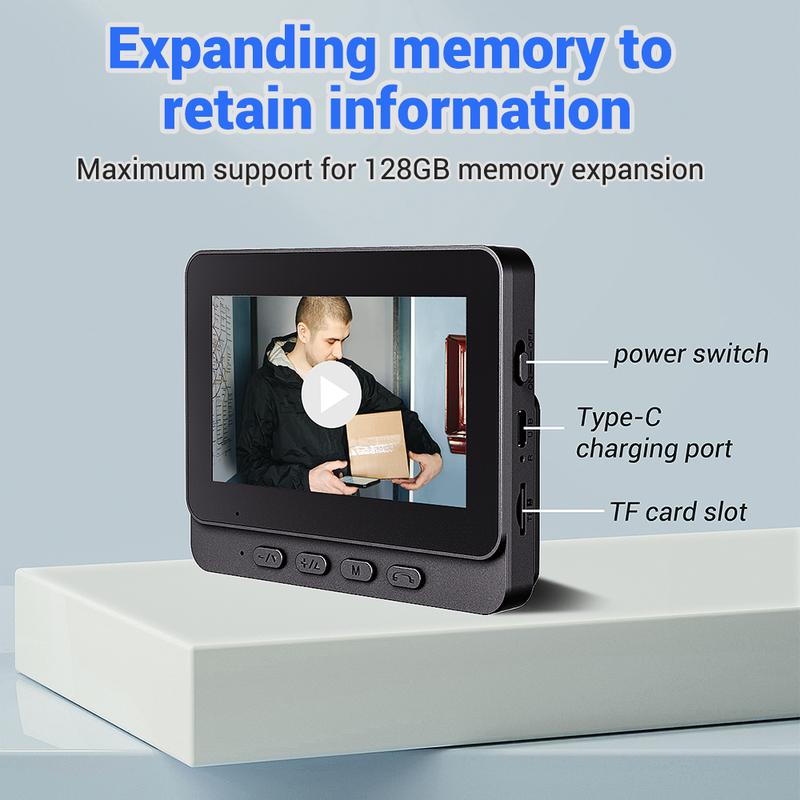 š„2026 Bestsellerš„Wireless doorbell camera: 1080P, 170° angle, 4.3-inch screen, IPX65 outdoor waterproof rating, night vision