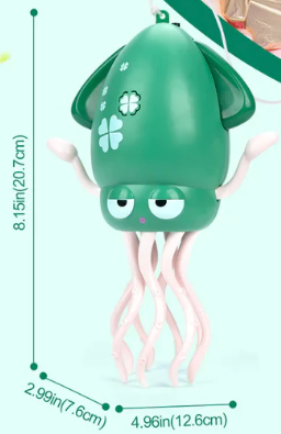 Dancing squid tummy time toy