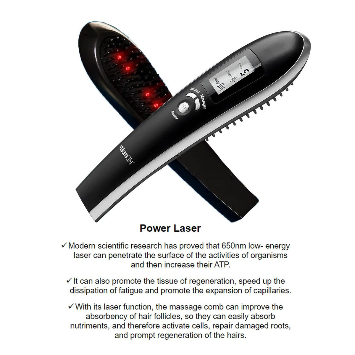 Laser Combs for Hair Growth - Laser Massage Comb For Infrared Hair Growth Regrowth Hair Thickening Home Use UK