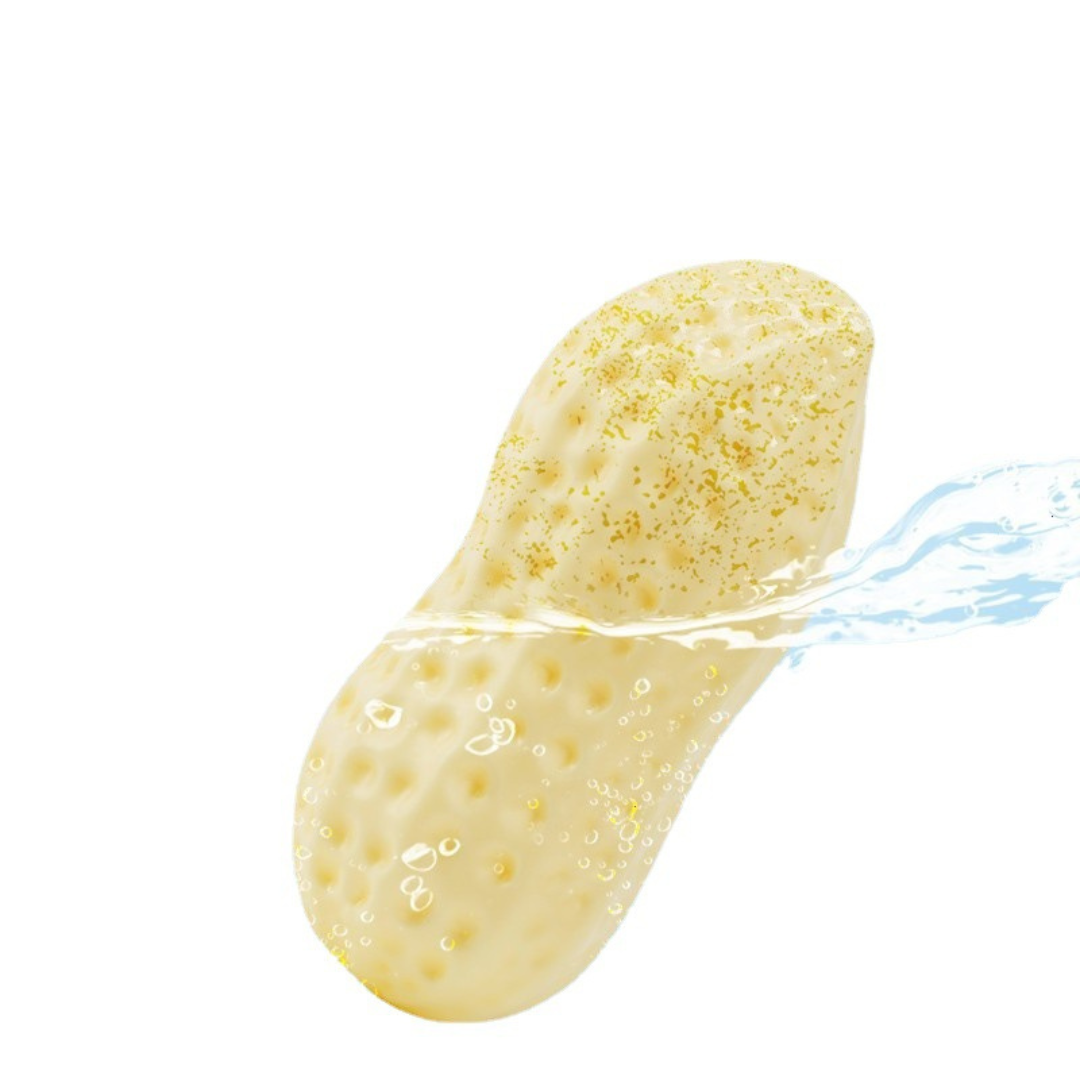 Durable squeaky peanut chew toy for dogs