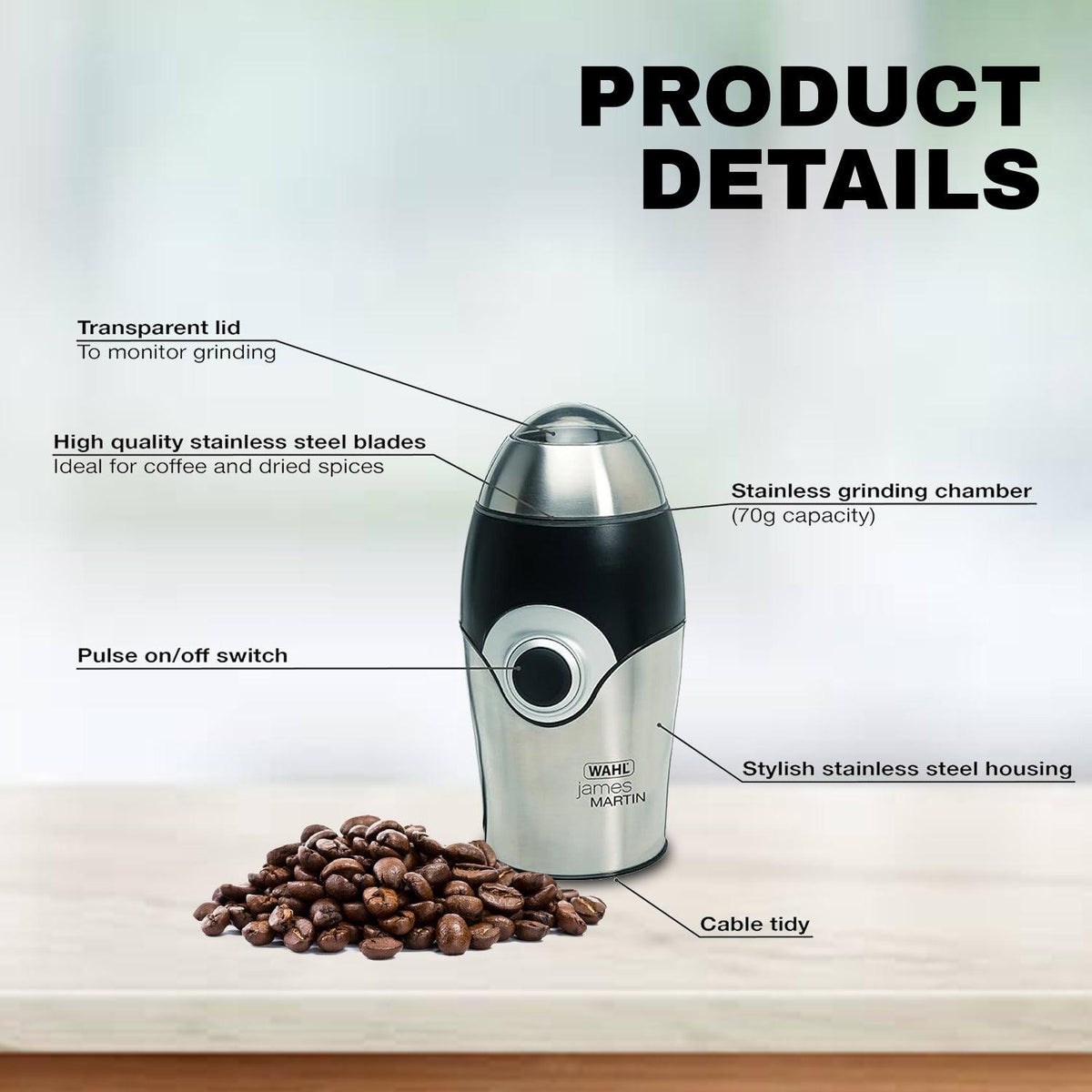 Electric Coffee Grinder Machine - Mini 150w Grinder For Coffee Beans Nuts & Spice