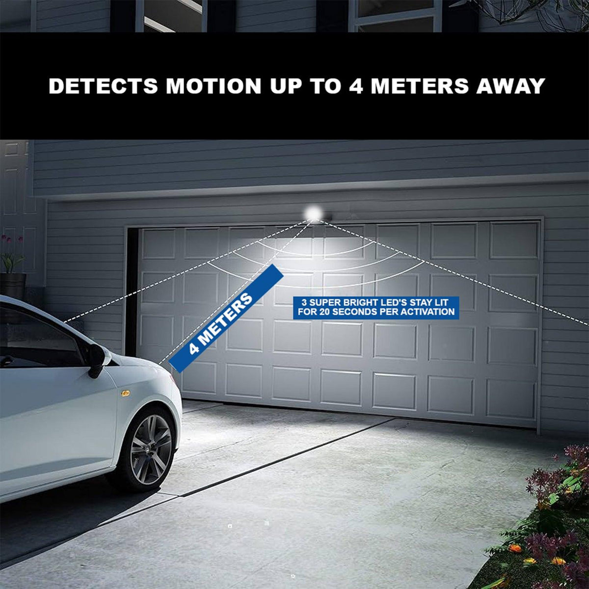 Motion Sensor Light - Battery Operated Motion Activated PIR Sensor Cordless Security Light