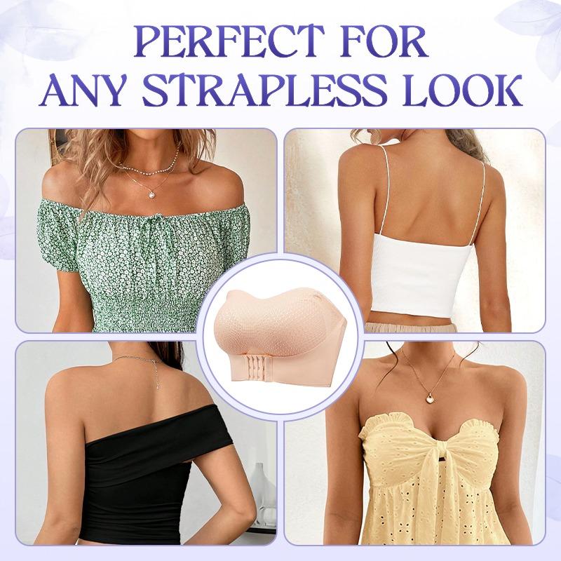 đ¸Breathable Non-Slip Strapless Front Buckle Push-Up Bra
