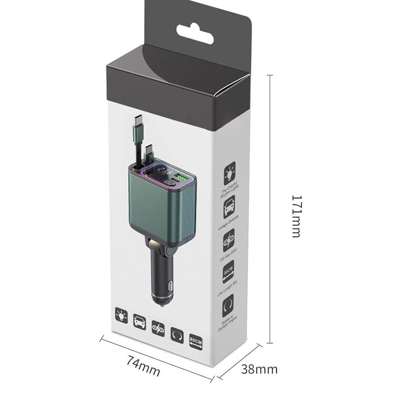 ð¥Hot Sale 50% OFFð¥Retractable Car Fast Charger with PD & Lightning Cable