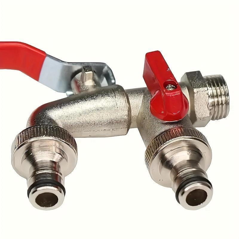 đ„Last Day 50% OFFđ„Universal Stainless Steel Double Outlet Garden Water Faucet