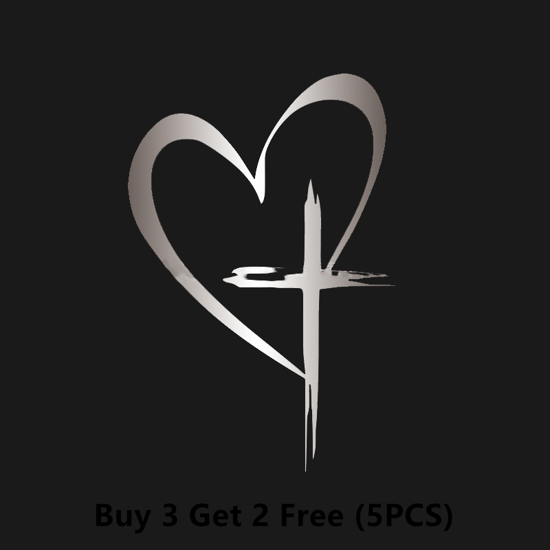 š„BUY 1 GET 1 FREEš„ Glitter Heart Cross Car Decal Sticker