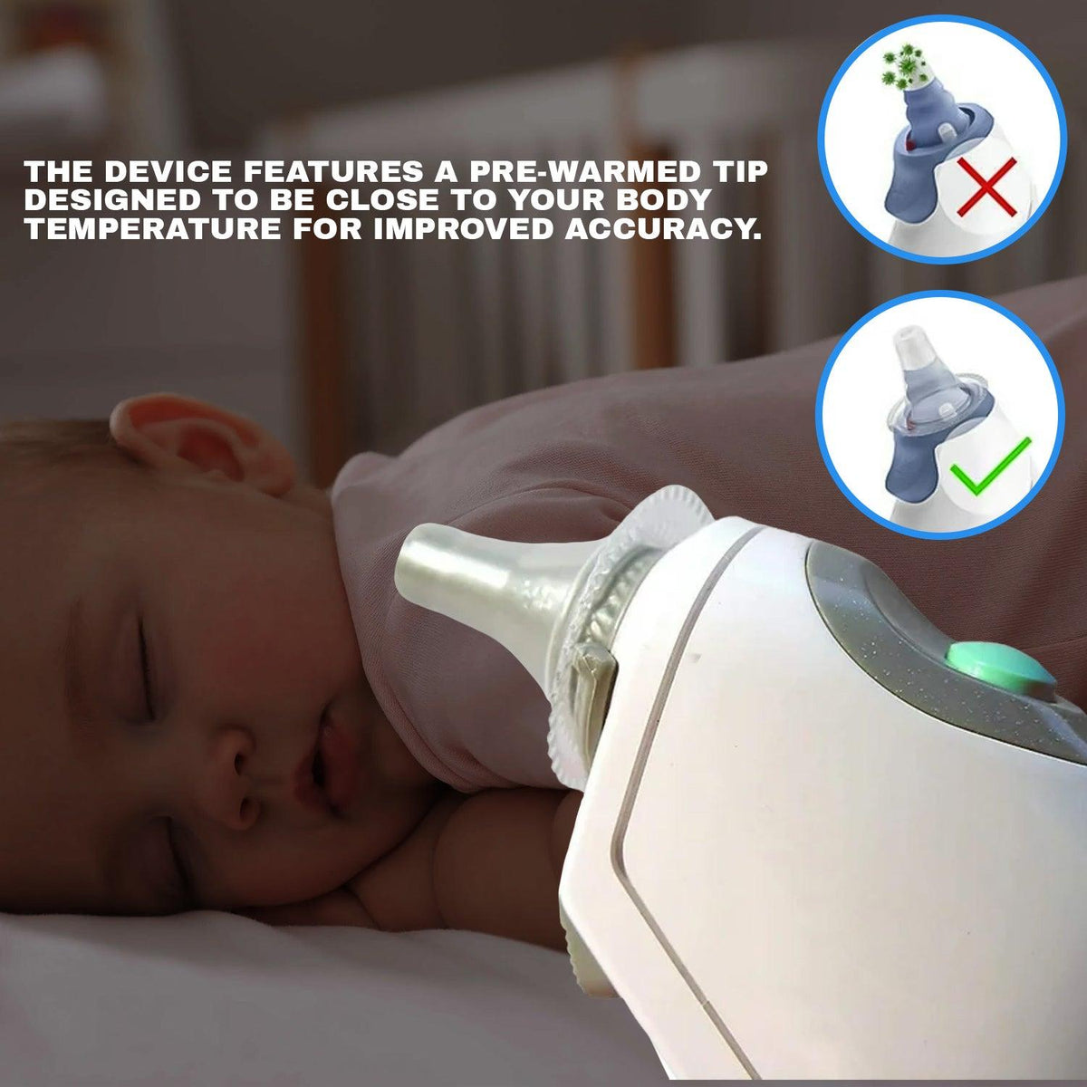 Digital Ear Thermometer - 7+ connect Ear thermometer | App Compatible Technology | Colour-coded Digital Display | Baby And Infant Friendly