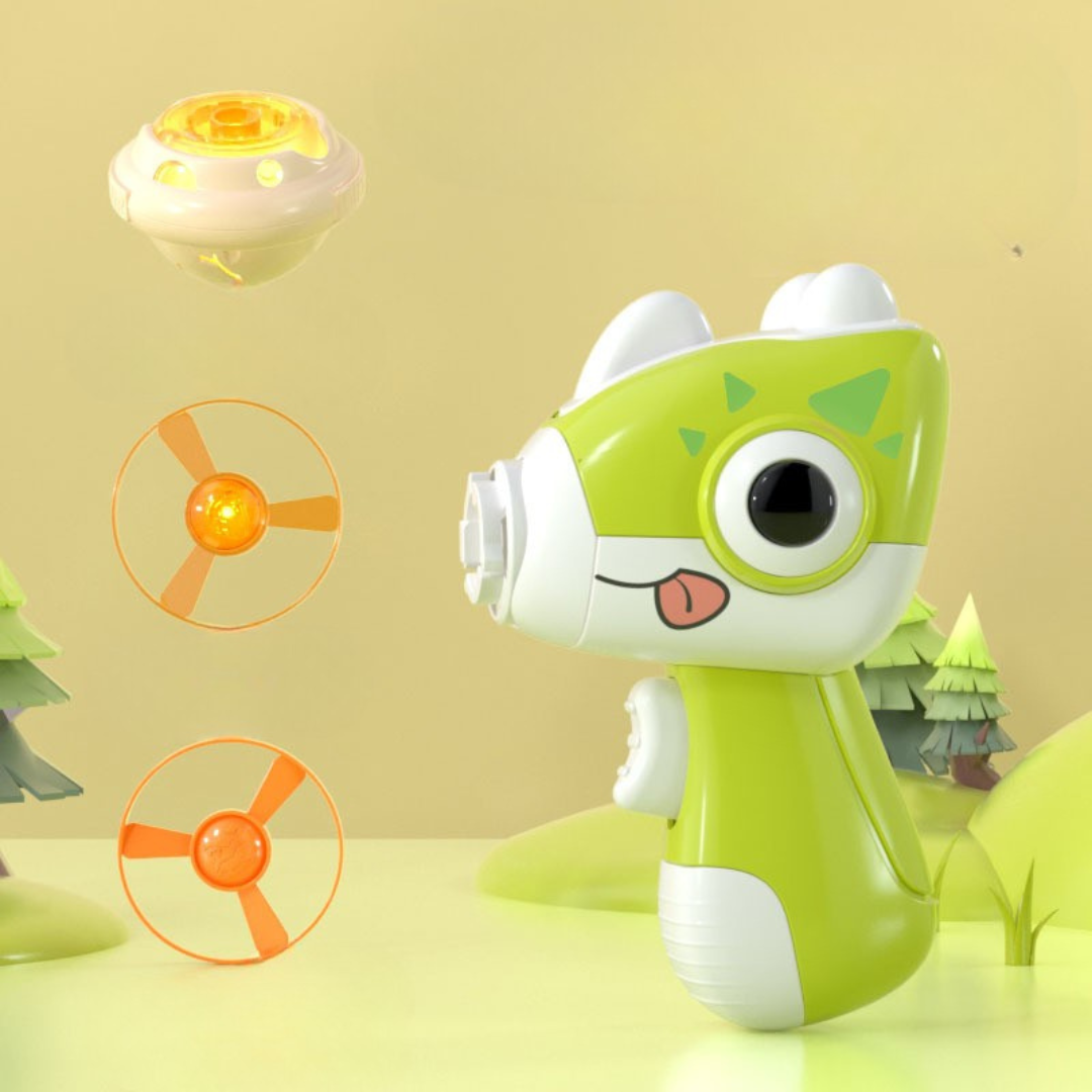 2in1 Dino Spinning Top and Frisbee Launcher Toy