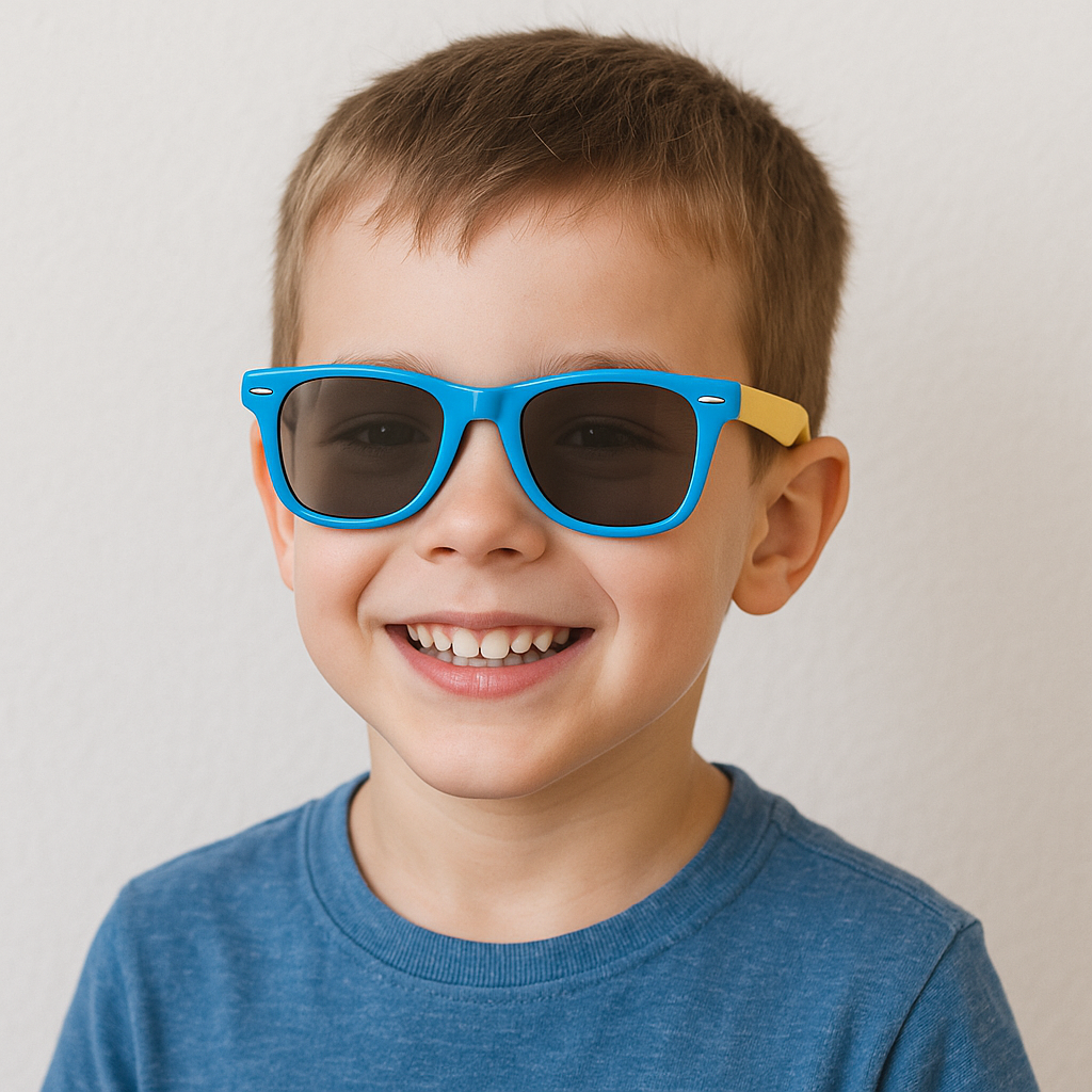 Kids flex sunglasses with flexible unbreakable frames