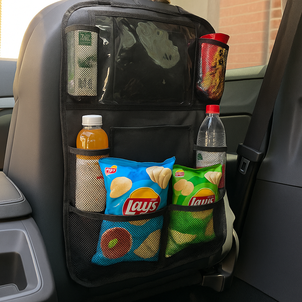 Car seat protector and organizer for children