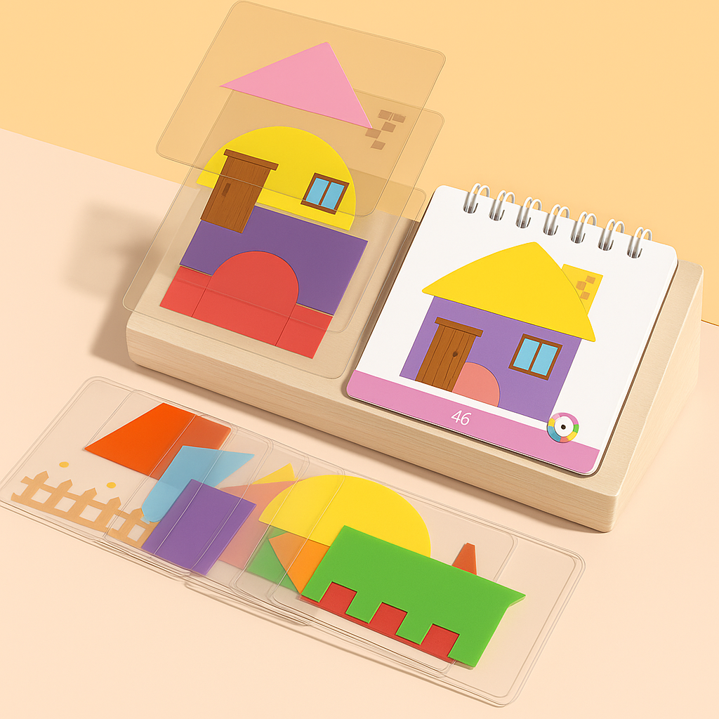Geometric colours and shapes puzzle game – promotes logical thinking!