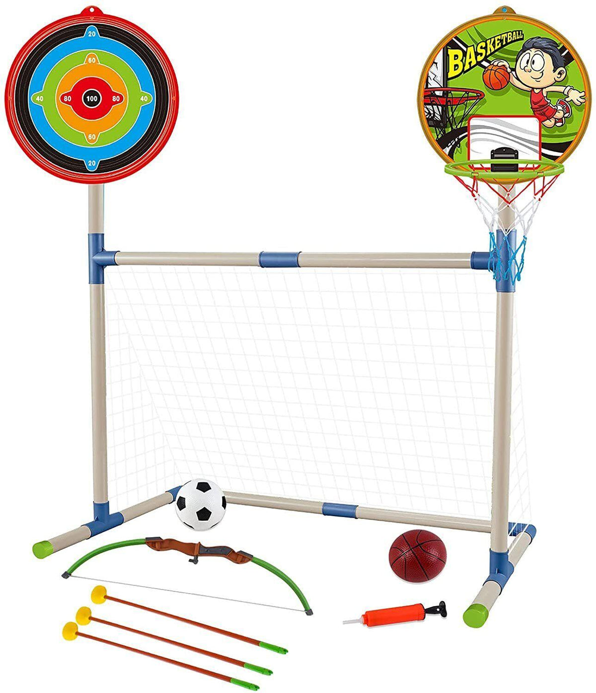 Junior Archery Sets - 3 in 1 Outdoor Games Sports Basketball Football Archery Play Set for Kids