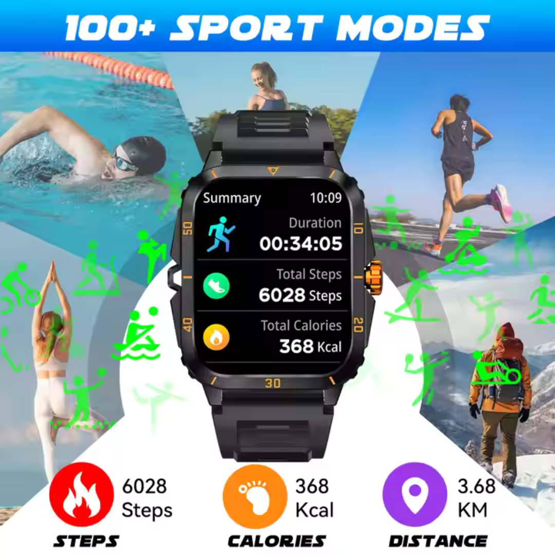Airwatch Titan X – Rugged Smartwatch with Fitness Tracking, SMS & Calls, Waterproof