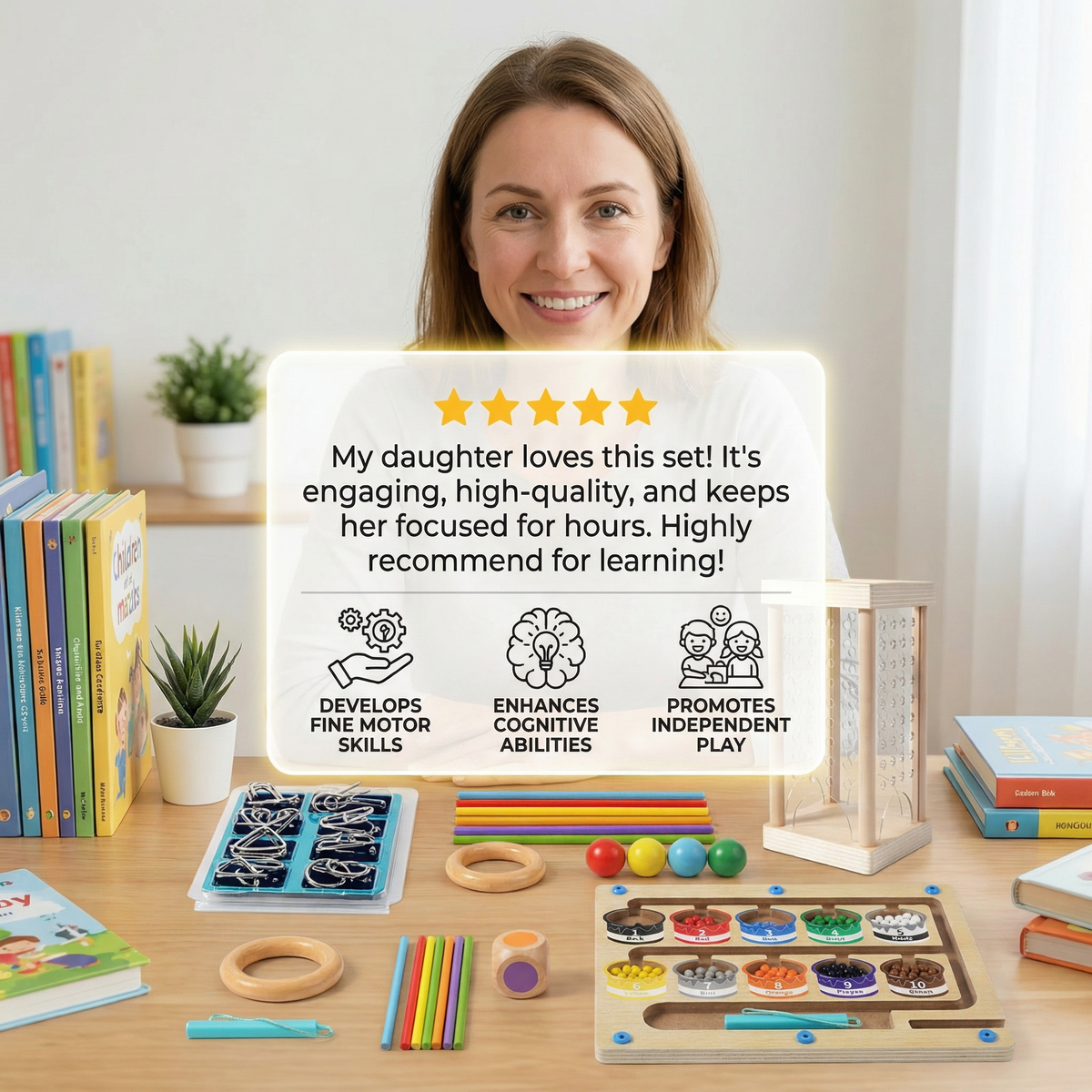 3-piece Montessori Learning & Puzzle Activity Set for Kids