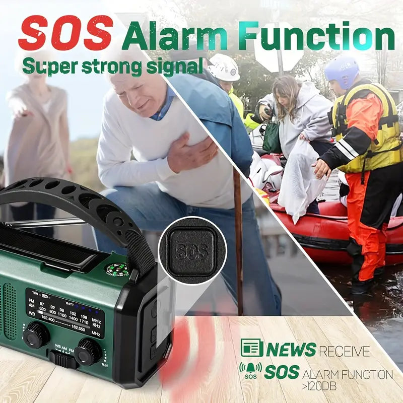Emergency Radio with Power Bank – 10000mAh & Flashlight