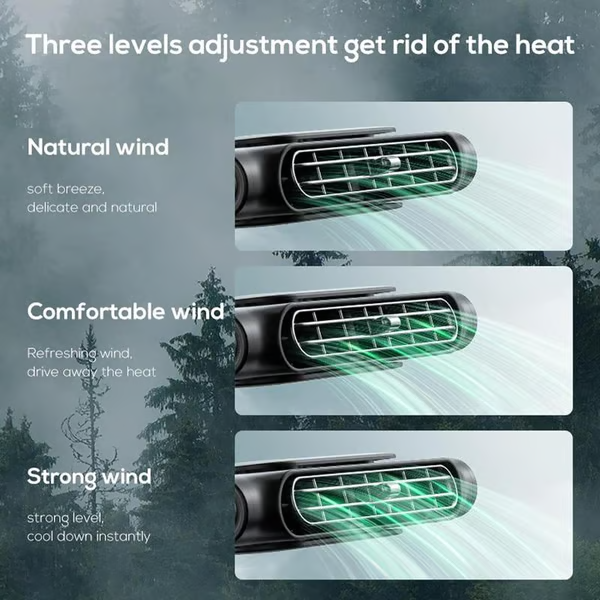 Car Seat Fan USB Plug-in Dual Turbo High Wind Power Car Interior Rear Pillow Car Fan