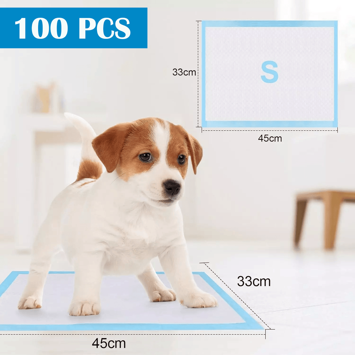 Pet Toilet Training Pads – 100pcs Super Absorbent Puppy Masts for Indoor & Outdoor Use