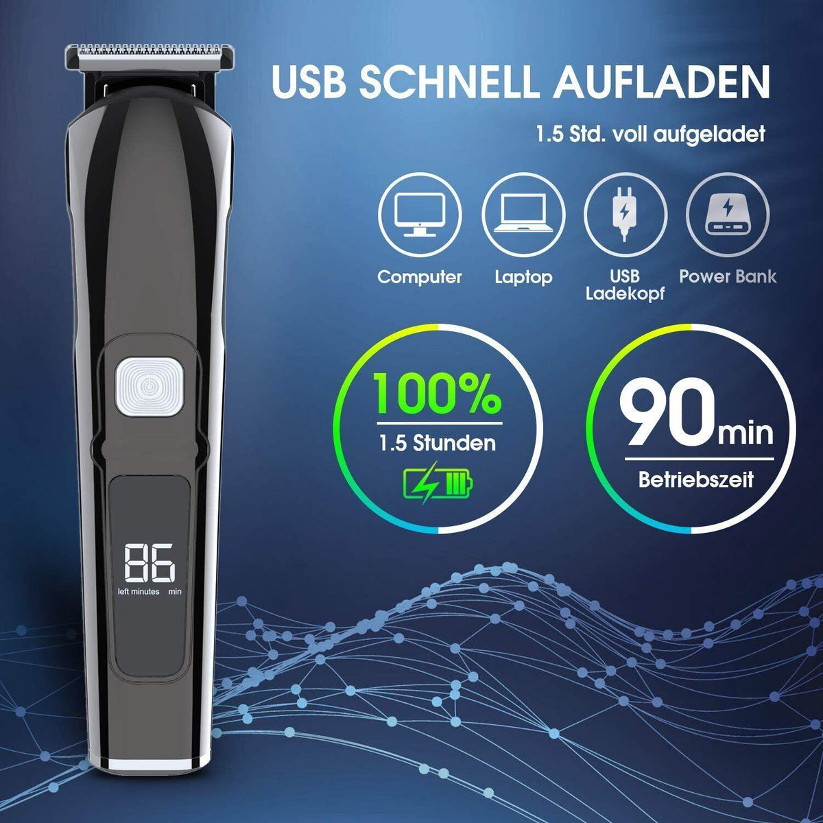 Hair Clippers for Men Cordless Beard Trimmer