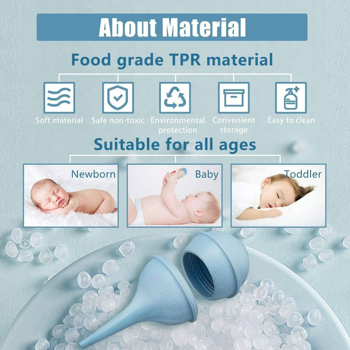 Nasal Aspirator for Baby - Ear Syringe, Snot Sucker, Mucus Sucker and Nasal Bulb Syringe, 2 Ounces