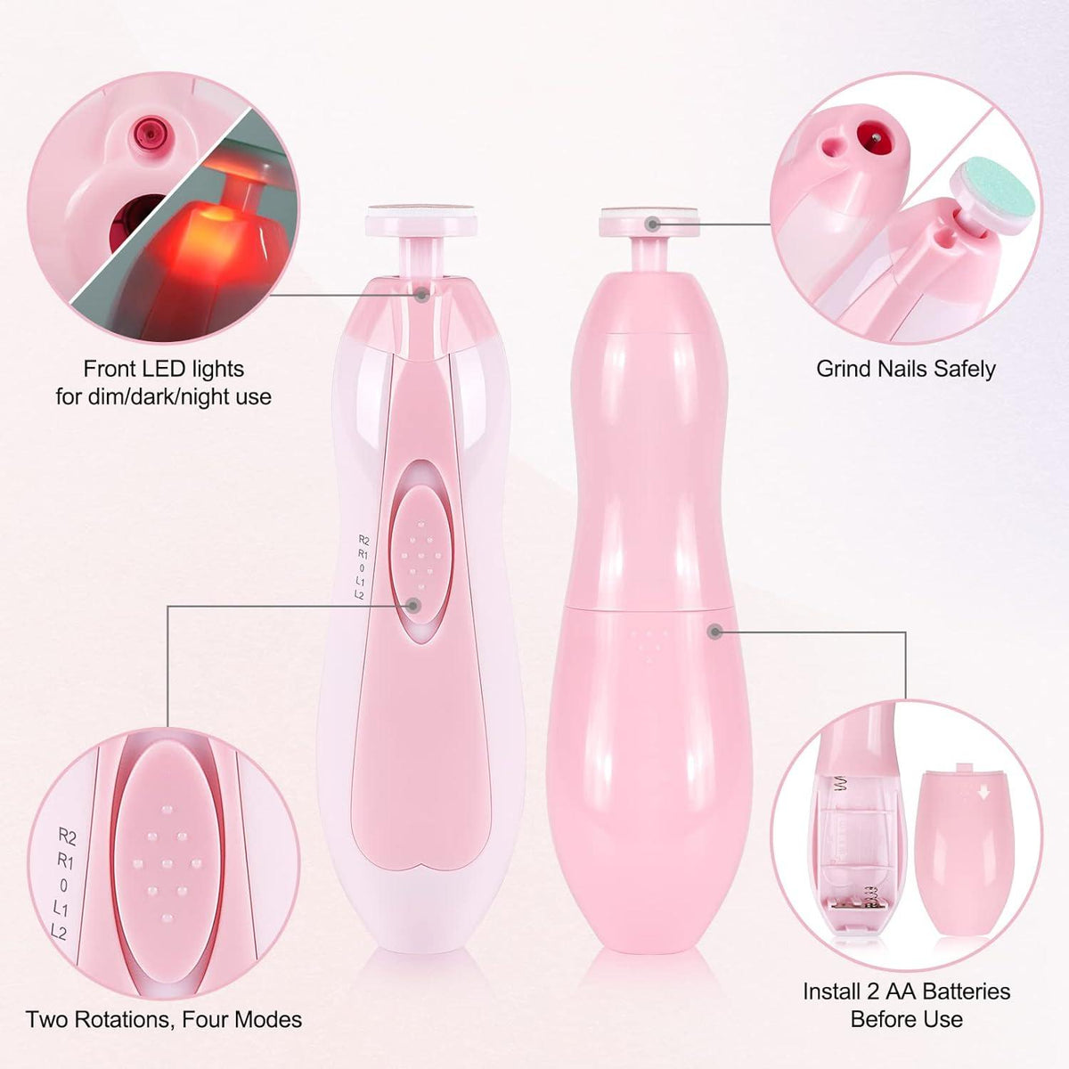 Electric Nail Trimmers - Electric Baby Nail File Kit Clippers Trimmer Toddler Toes Trim Nails Polish Care