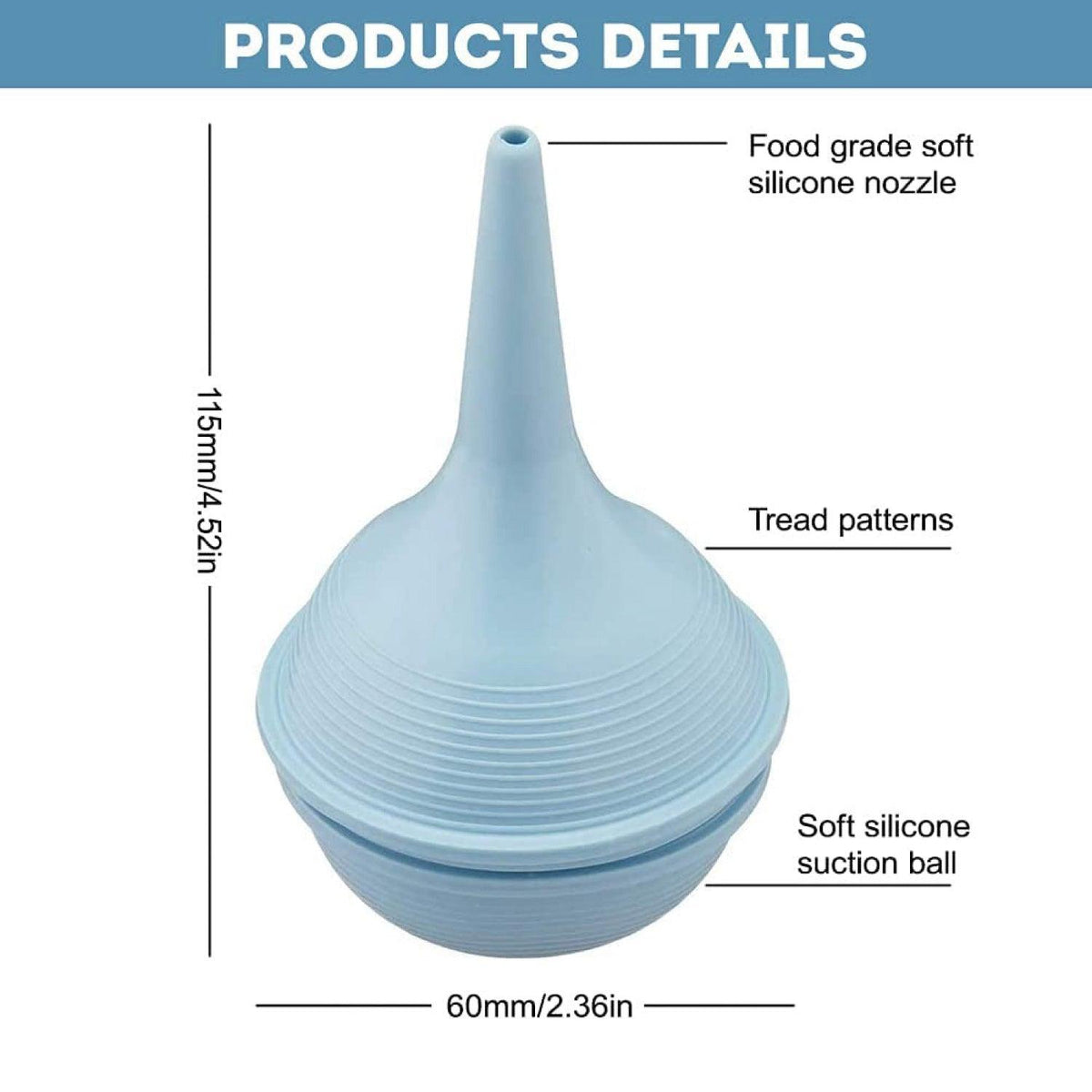 Nasal Aspirator for Baby - Ear Syringe, Snot Sucker, Mucus Sucker and Nasal Bulb Syringe, 2 Ounces