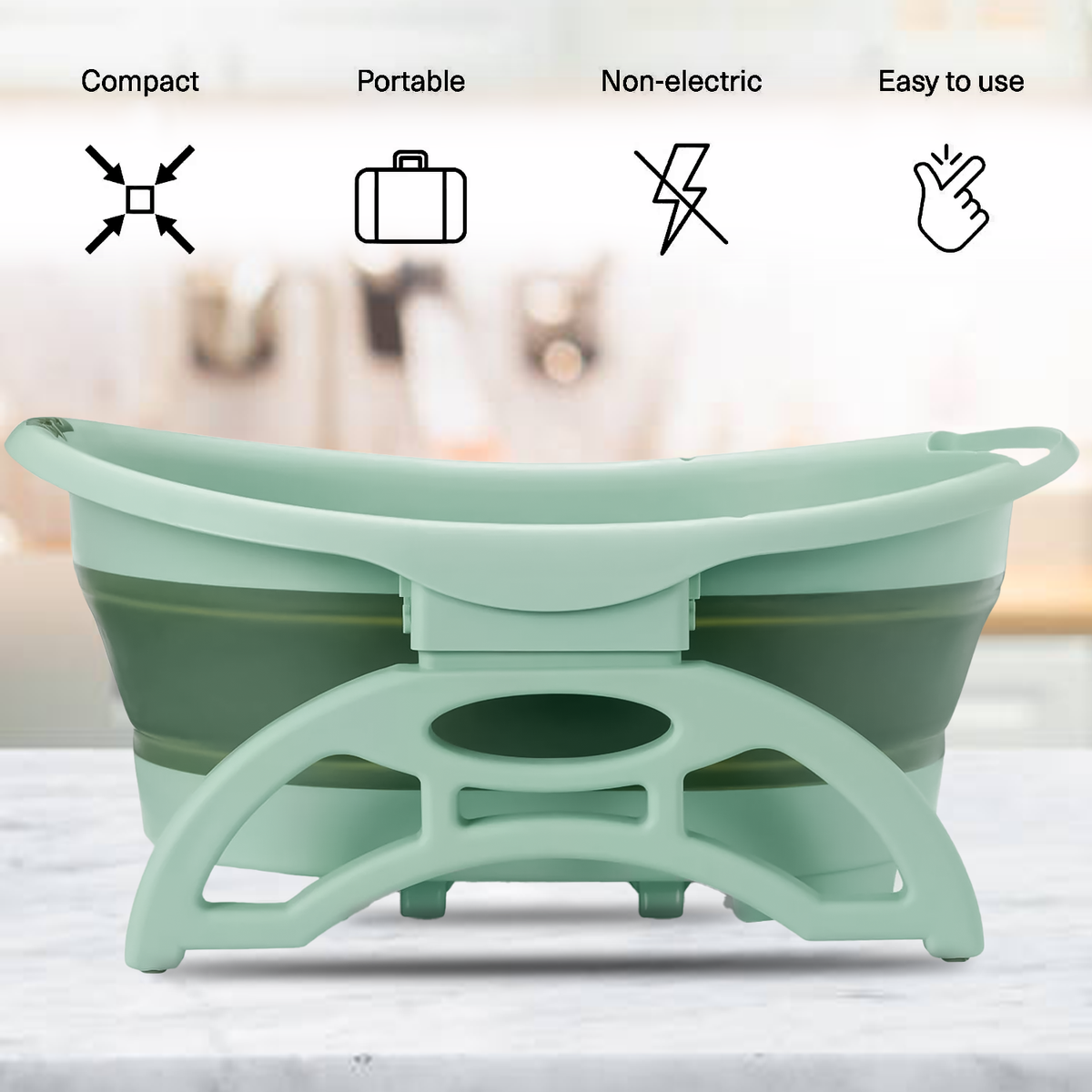 Foot Spa Bath Massager – Foldable Soaking Tub with Bubble & Roller Massage