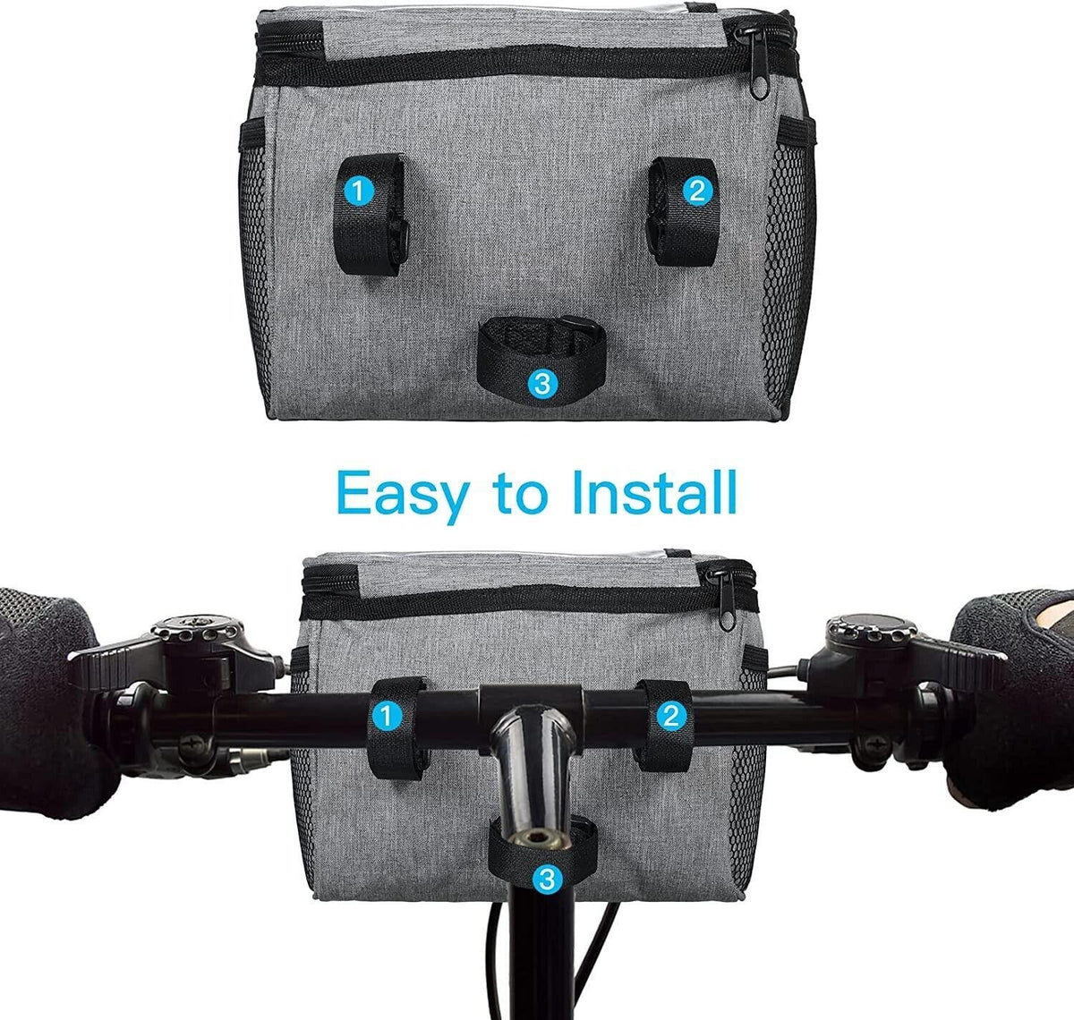 Handlebar Bags for Bikes - Outdoor Bike Handlebar Bag Bicycle Front Waterproof Basket Cycling Organiser UK