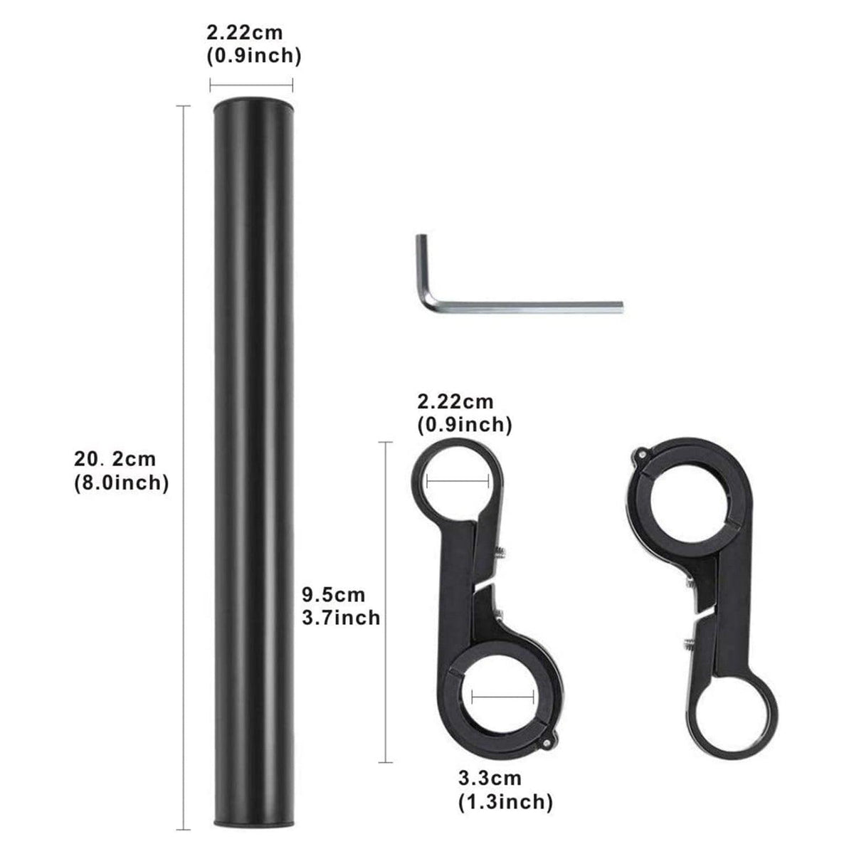 Bike Handlebar Extender - 2PCS Clamp Brackets and 1PC Hex Wrench, Aluminum Universal Bicycle Handlebar Extension for Bicycle Light, Speedometer