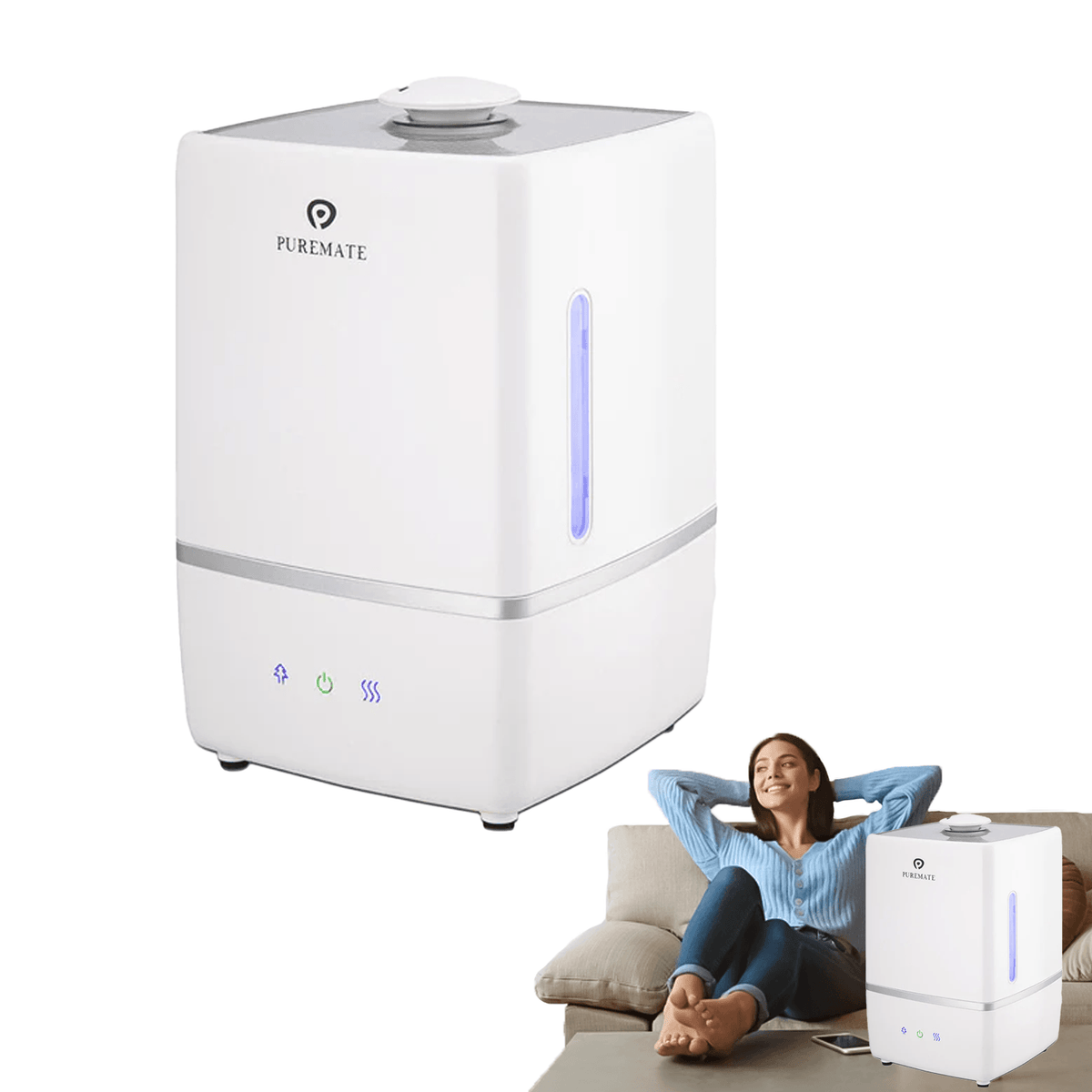 Cold Mist Humidifier - Auto Shut-Off Ultrasonic Cool & Warm Mist Humidifier with Ioniser and Aroma Diffuser Tray