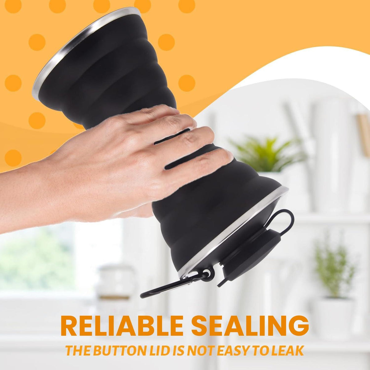 Foldable Drink Bottle - 500ml Silicone Water Bottle BPA Free Soft Flask