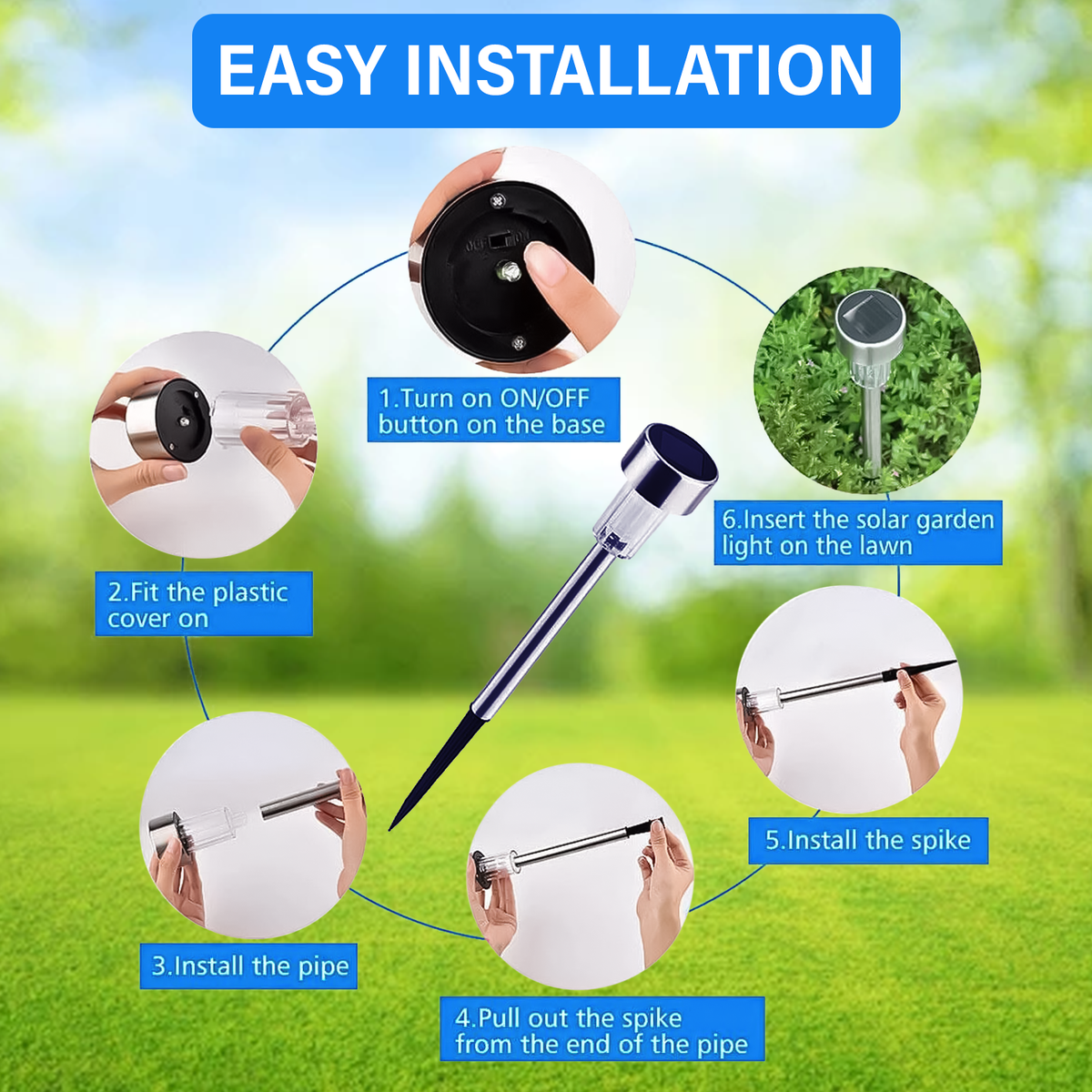 Solar Powered Garden Stake Lights – 10pcs Outdoor LED Pathway Lights for Yard, Lawn & Flower Beds