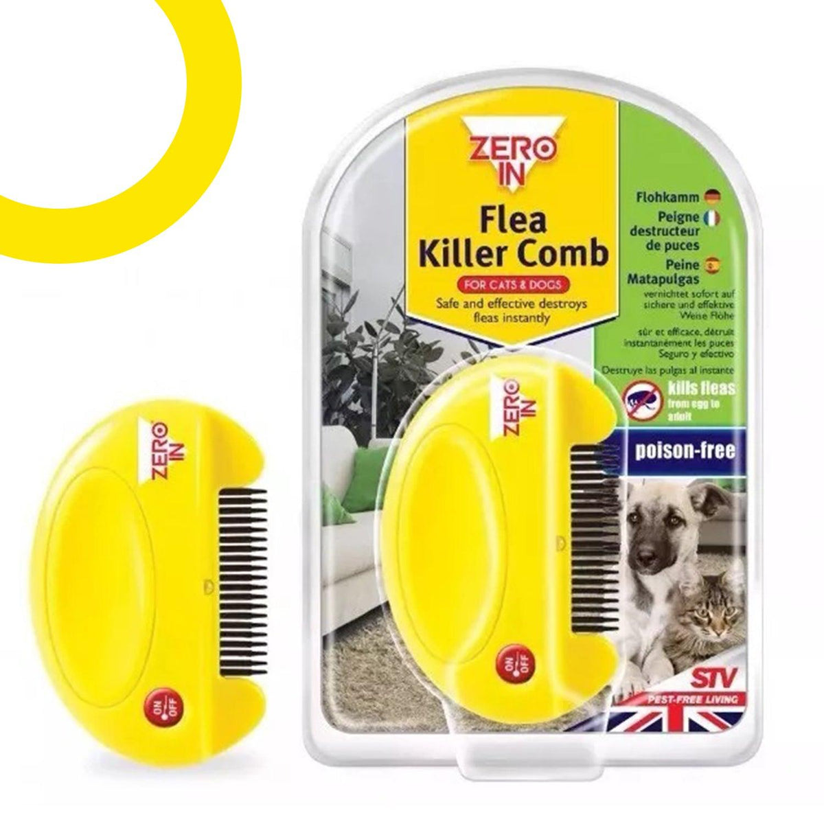 Electric Flea Combs -  Flea Killer Electric Comb for Pet Cats Dogs Kills Eggs Fleas Safe Effective No Chemical Comb
