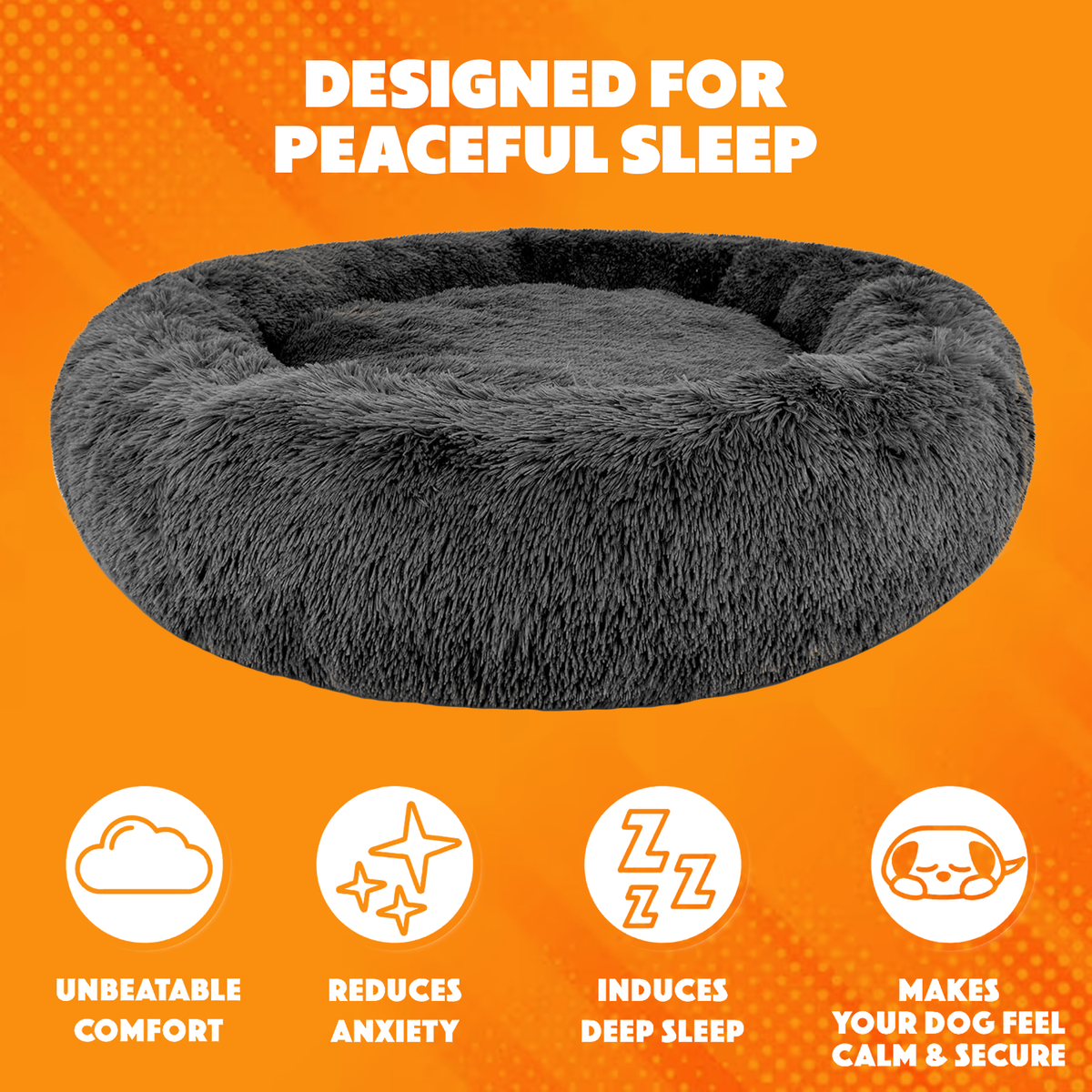 Donut Dog Bed – Anti-Anxiety Round Pet Bed for Cozy Sleep & Joint Support