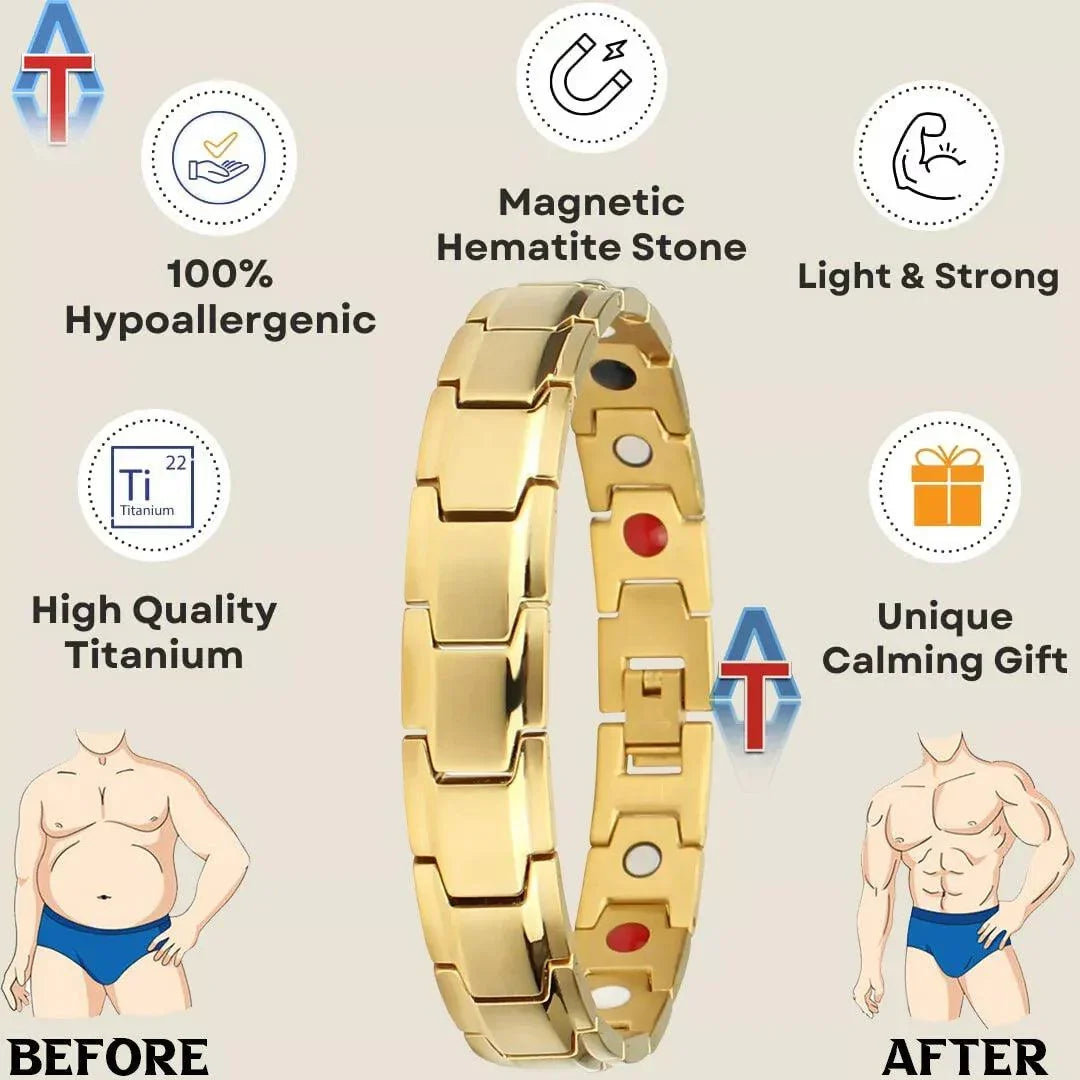 Arthritis Bracelet Mens - Magnetic Bracelet Therapy Weight Loss Pain Relief Bracelet