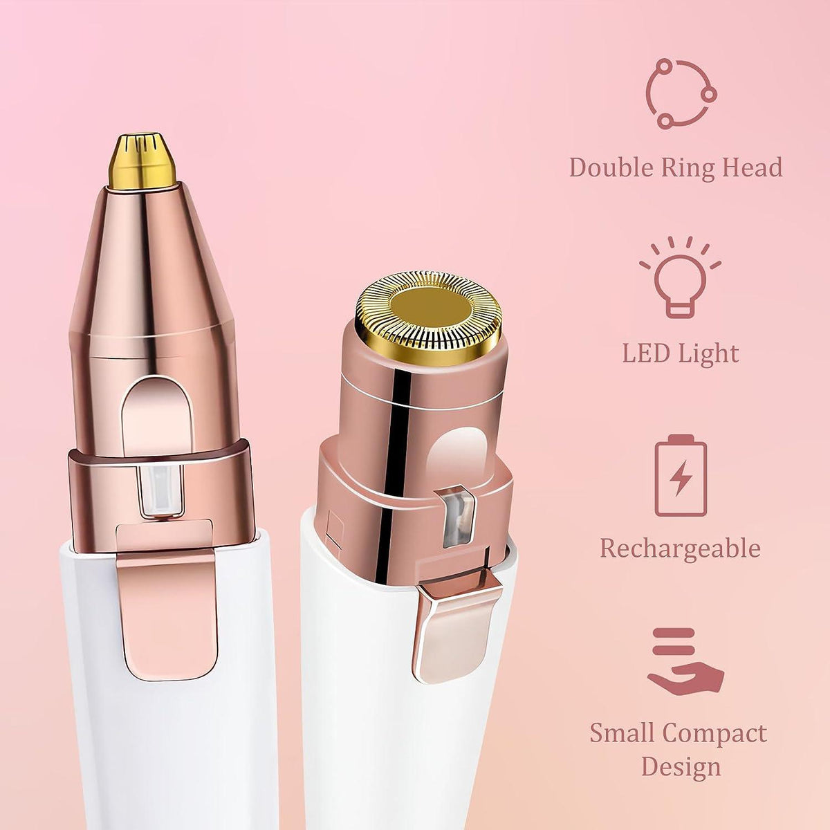 Electric Eyebrow Trimmer - 2 in 1 Eyebrow Razor and Painless Facial Hair Remover