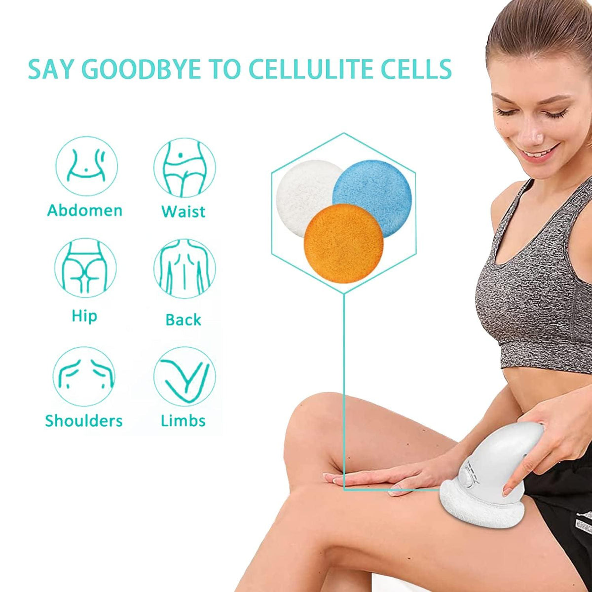 Anti Cellulite Massager - Cellulite Remover With 3 Washable Pads Handheld Anti-cellulite Massager UK