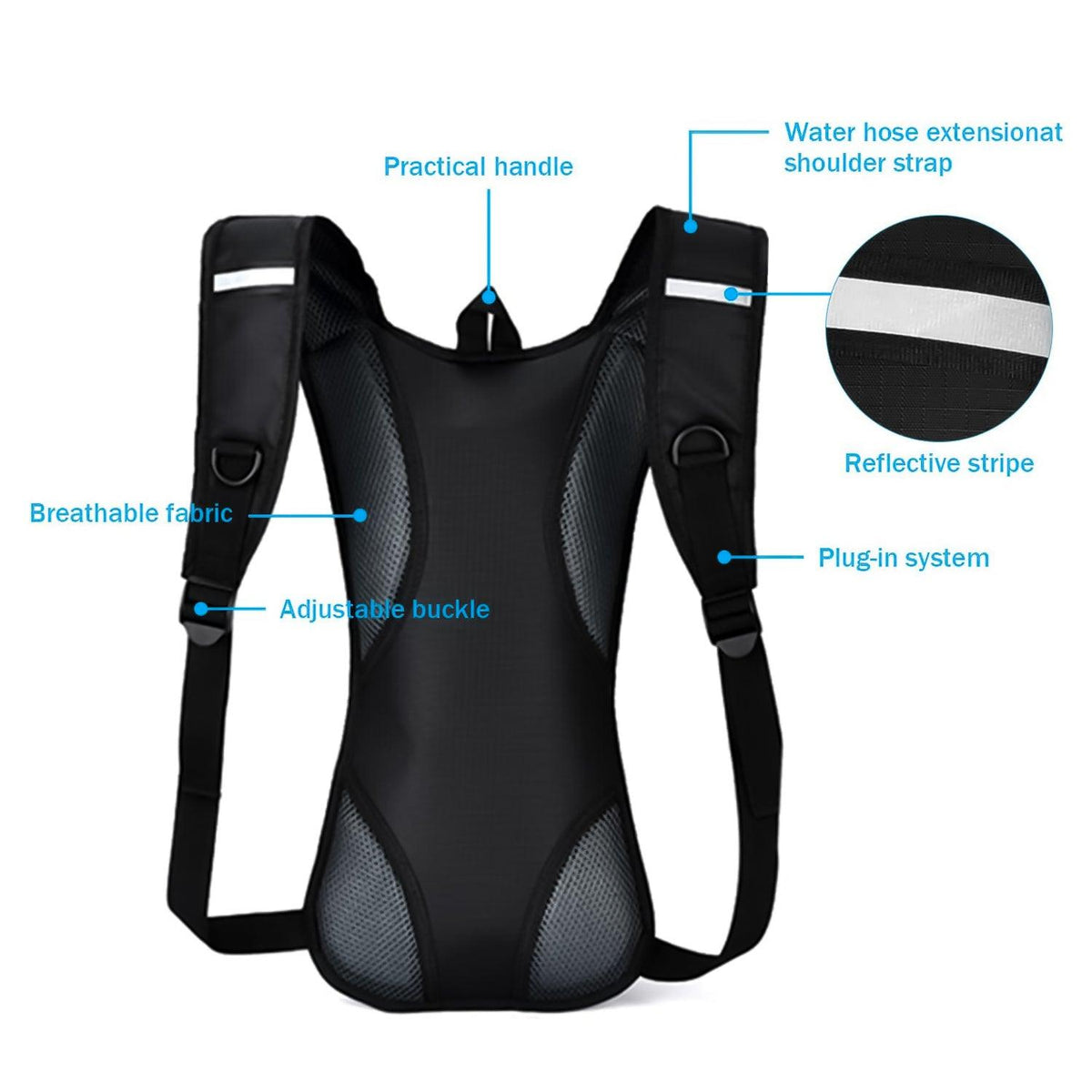 Backpack With Water Bladder - 2L Hydration Backpack Cycling Hiking Running Travel