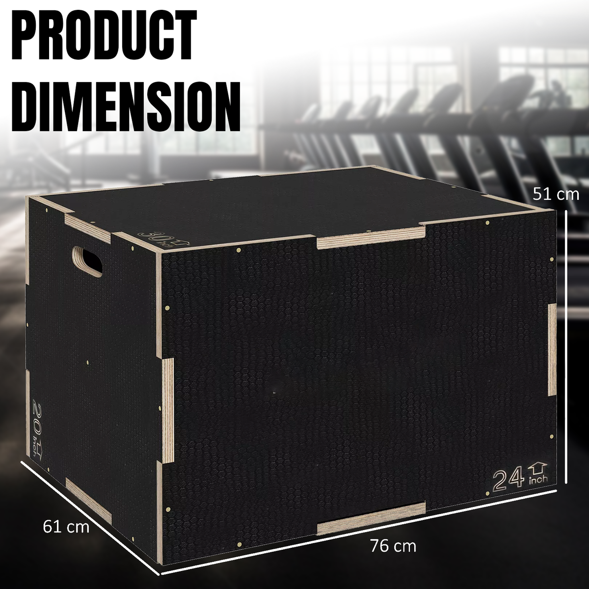 Plyometrics Jump Box – 3-in-1 Wooden Plyo Box for Explosive Training & HIIT Workouts