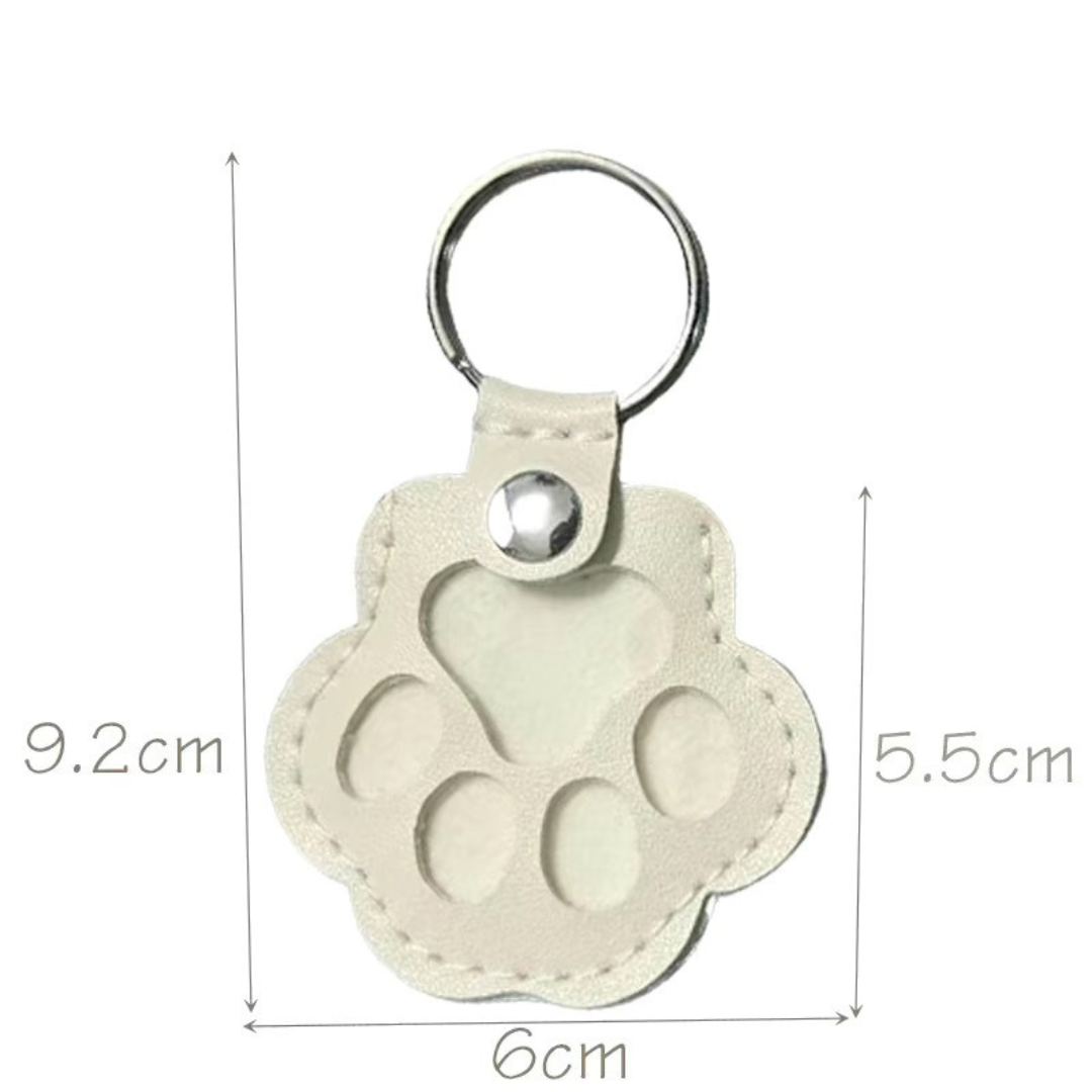 Leather Memorial Pet Hair Storage Keychain