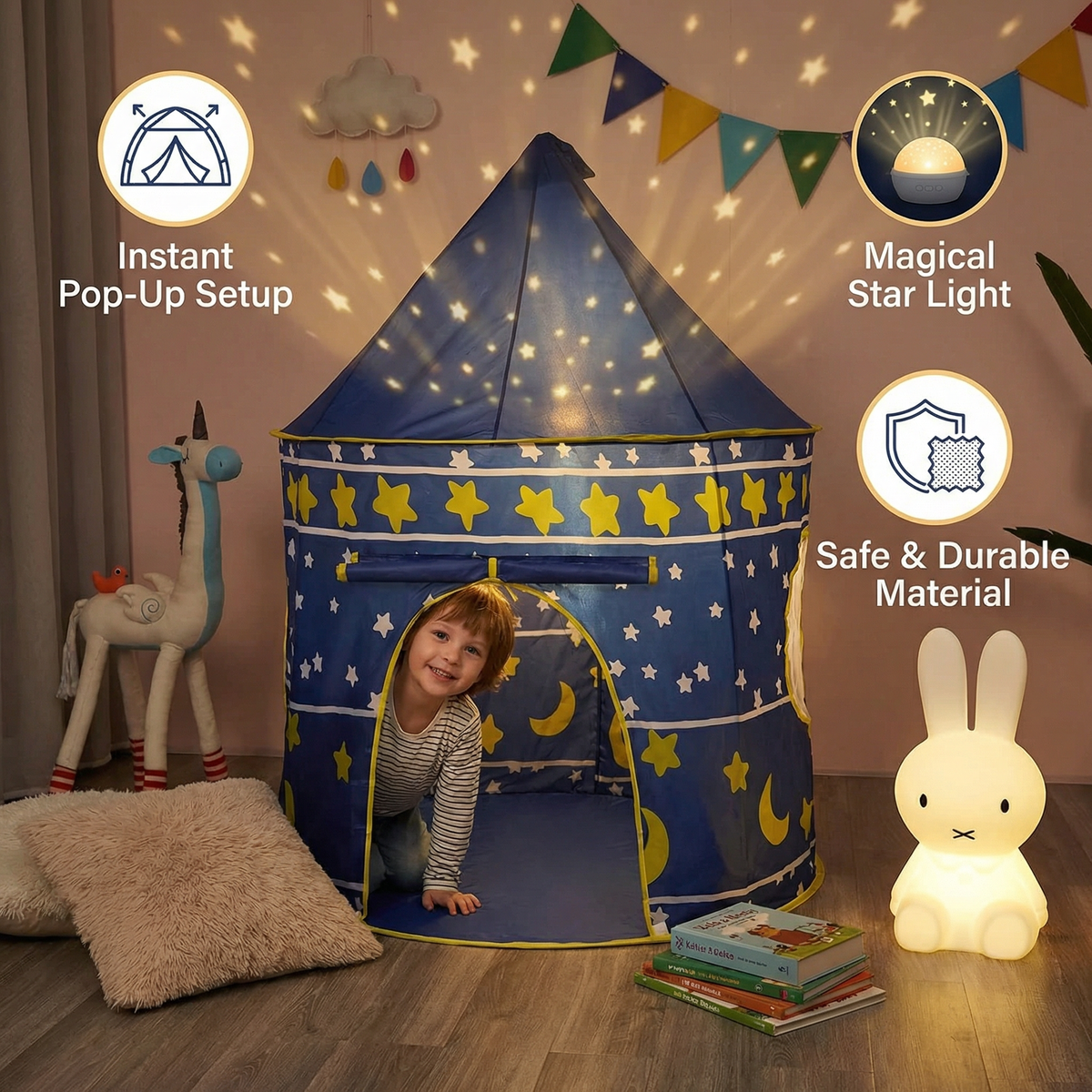 Starry Sky Kids Play Tent – Magical Castle for Little Adventurers (Indoor & Outdoor)