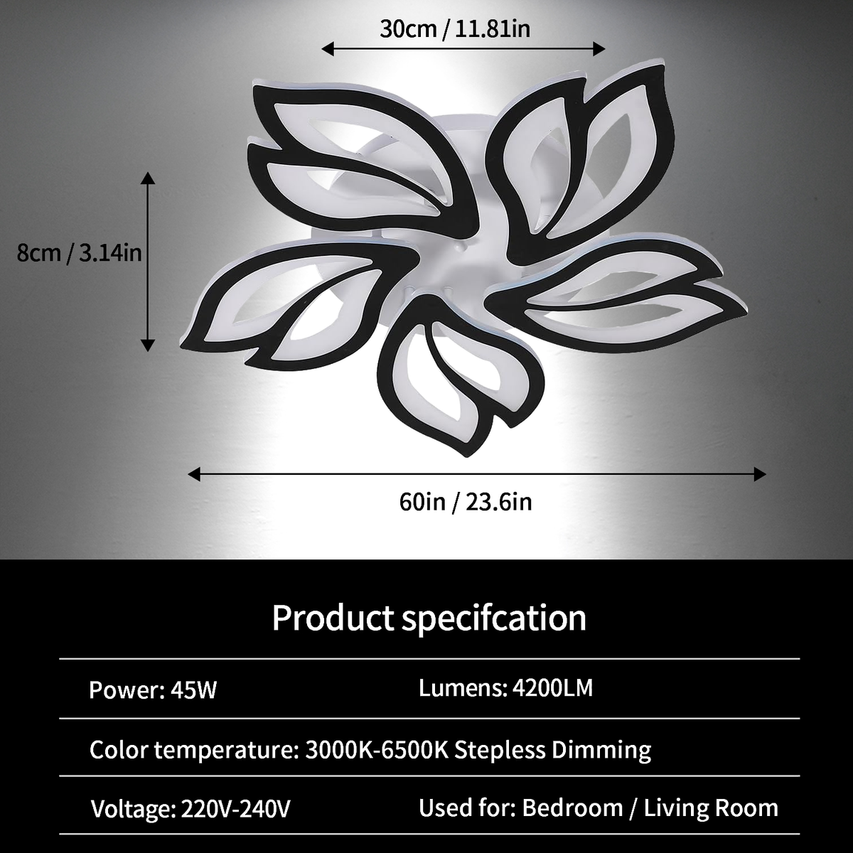 Chandelier Ceiling Light – Modern Crystal Hanging Pendant Lamp for Living Room or Bedroom