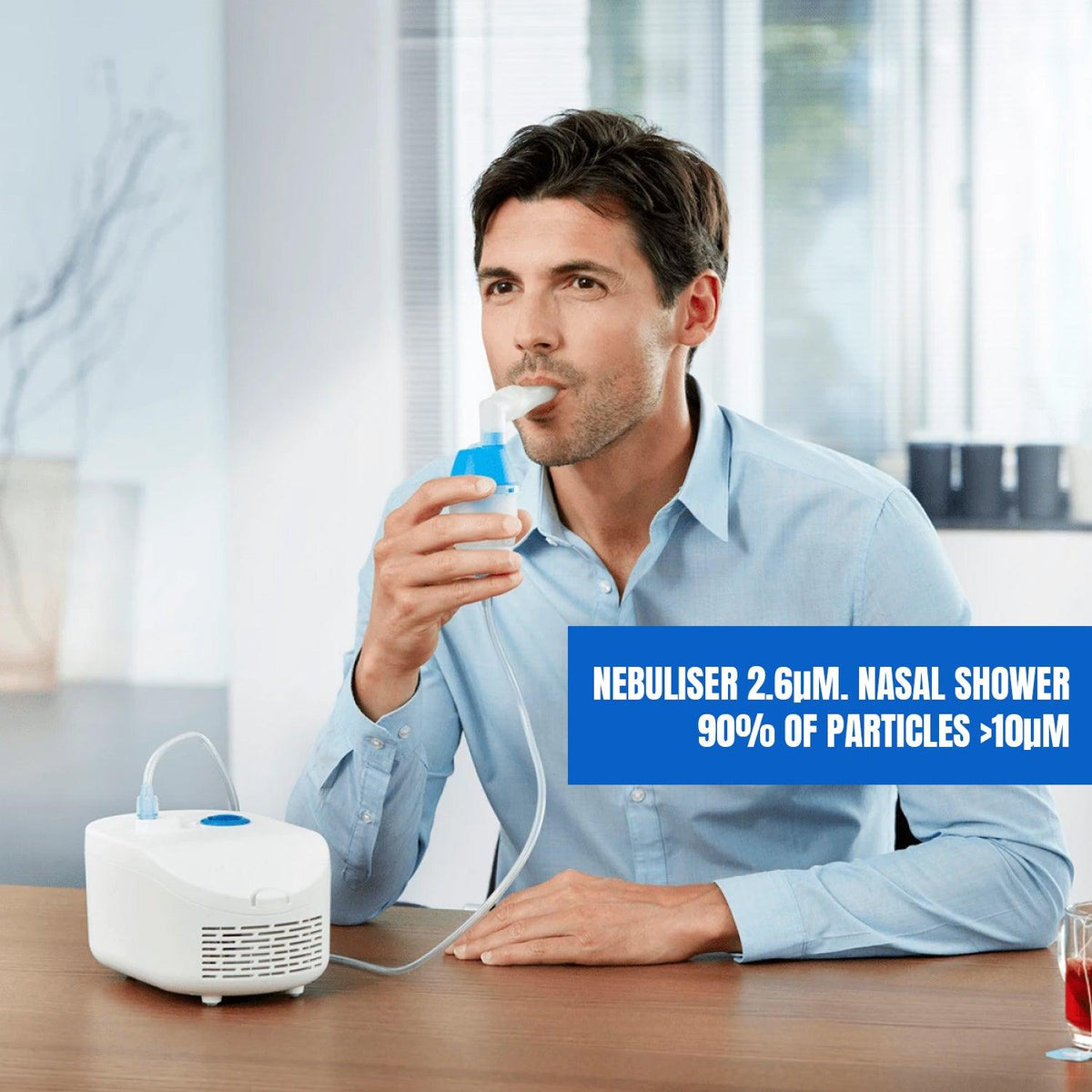 Home Nebulizer Machine - 2-in-1 Nebuliser with Nasal Shower | Treat Respiratory Conditions Like Asthma |  Provides Allergy, Cough and Cold Symptom Relief at Home