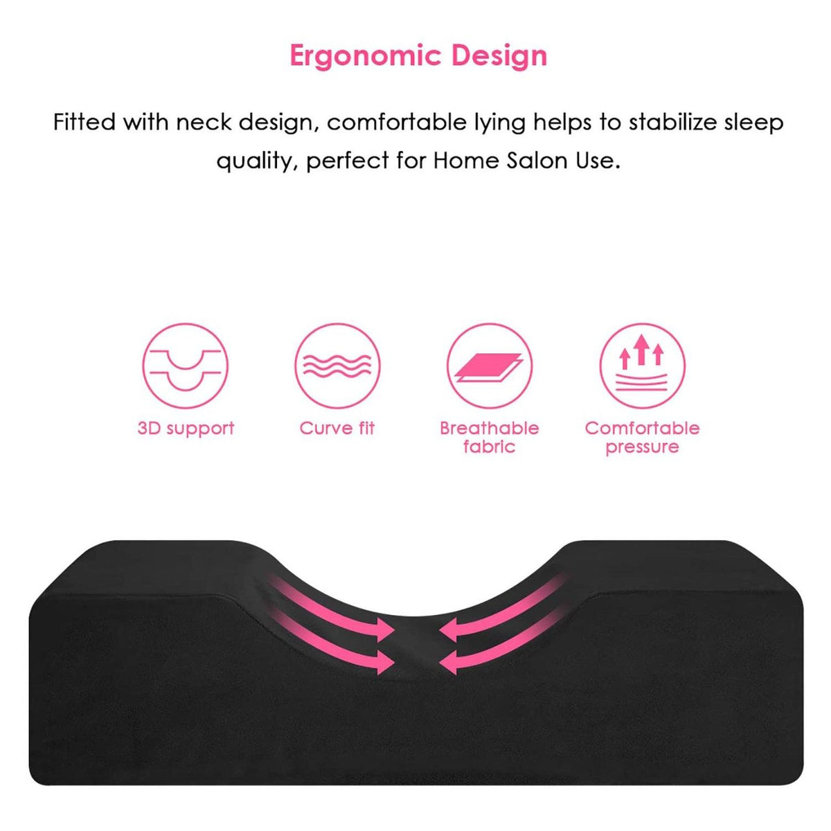 Eyelash Extension Pillow - U-shape Ergonomic Curve Pillow, Makeup Grafting Eyelash Pillow Neck Support Curve for Salon Home