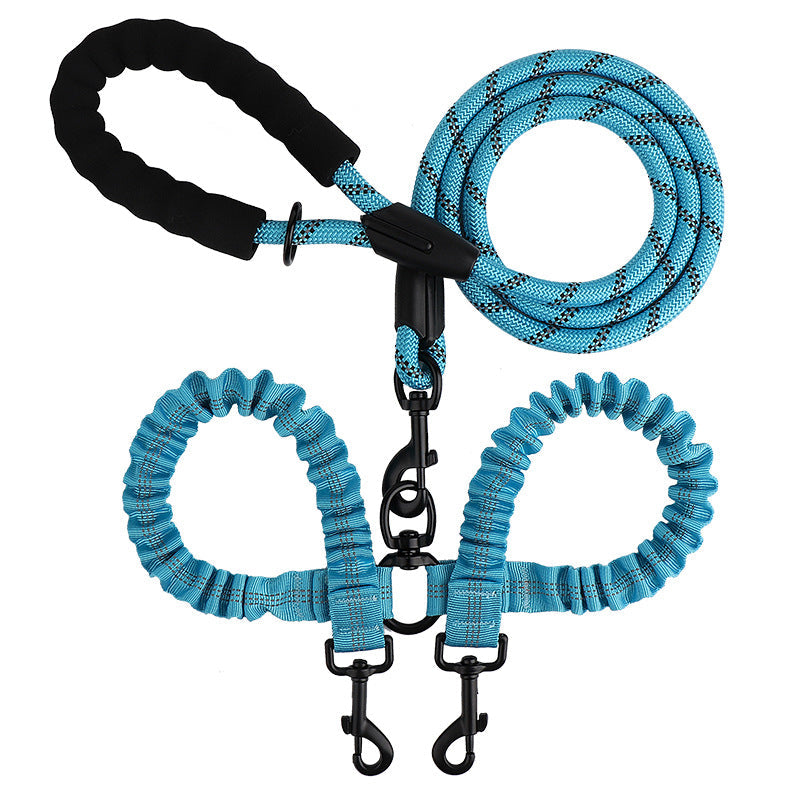 2-in-1 Double Dog Lead with 360° Swivel – Tangle-Free & Shock-Absorbing