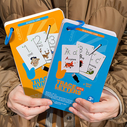 Reusable number and letter tracing book for childrens