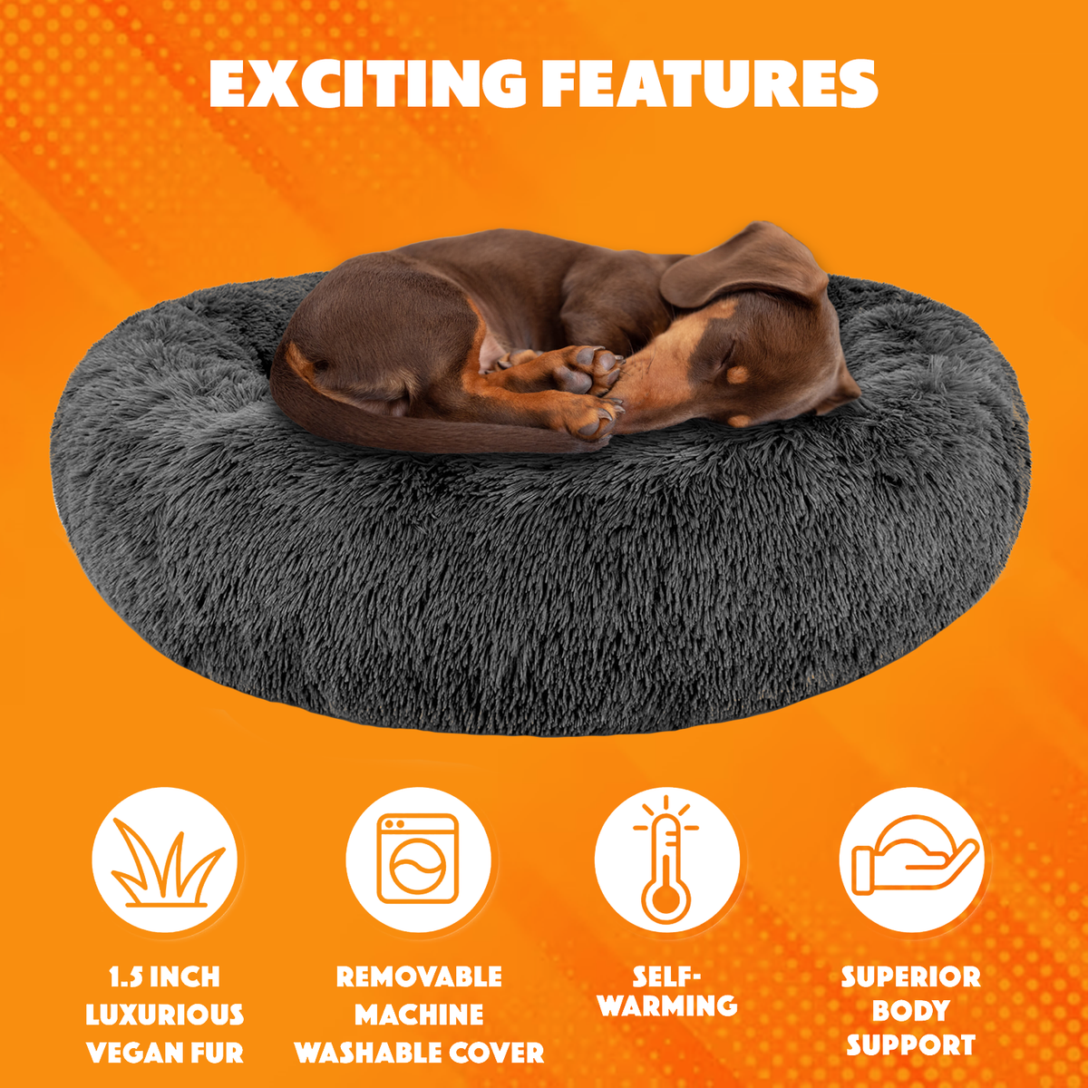 Donut Dog Bed – Anti-Anxiety Round Pet Bed for Cozy Sleep & Joint Support