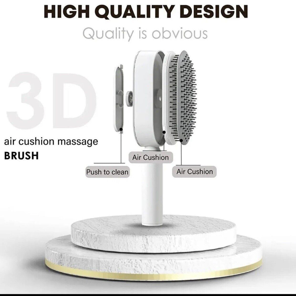 Self Cleaning Hair Brush - Air Cushion Comb Press Type Cleaning Design Comfortable Hair Brush
